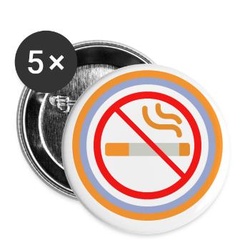 No Smoking Sign Cigarette Icon With Red Prohibited - Buttons large 2.2'' (5-pack) - white