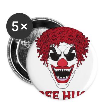 Free Hugs from terrifying Clown - Buttons large 2.2'' (5-pack) - white