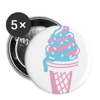 Ice Cream - Buttons large 2.2'' (5-pack) - white