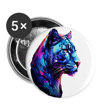 Neon Panther Splash Portrait - Buttons large 2.2'' (5-pack) - white