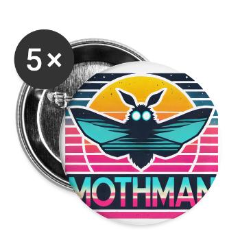 Retro Mothman Cryptid Design - Buttons large 2.2'' (5-pack) - white