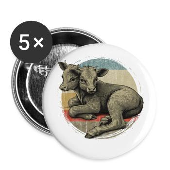 two headed calf ,Funny Animal Graphic Tee,Weird - Buttons large 2.2'' (5-pack) - white