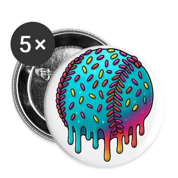 Ice Cream Drip Baseball - Buttons large 2.2'' (5-pack) - white