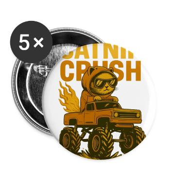 Cool Cat Monstertruck - Buttons large 2.2'' (5-pack) - white
