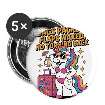 Bags packed Flaps Waxed No Turning Back Travel gag - Buttons large 2.2'' (5-pack) - white