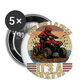 Mud Racing Mud Ain't A Mess It's Offroad Vehicles - Buttons large 2.2'' (5-pack) - white
