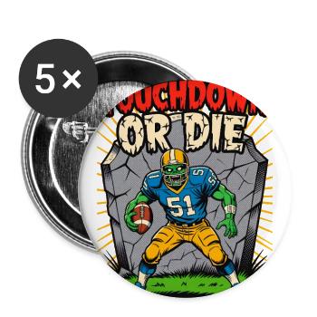 Terrifying zombie American football player - Buttons large 2.2'' (5-pack) - white