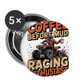 Mud Racing Enthusiast Coffee Mud Bog Coffee Lover - Buttons large 2.2'' (5-pack) - white