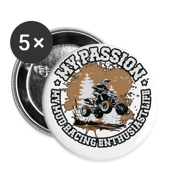 Mud Racing My Passion My Mud Racing Offroad Trucks - Buttons large 2.2'' (5-pack) - white