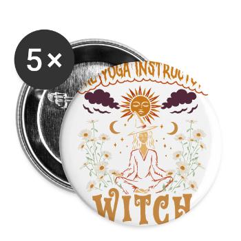 The Yoga Instructor Witch Halloween - Buttons large 2.2'' (5-pack) - white