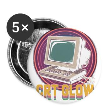 CRT Computer Pop Culture Retro Video Game - Buttons large 2.2'' (5-pack) - white