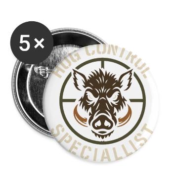 Hog Hunting Feral Pig Boar Control Wild Hog Patrol - Buttons large 2.2'' (5-pack) - white