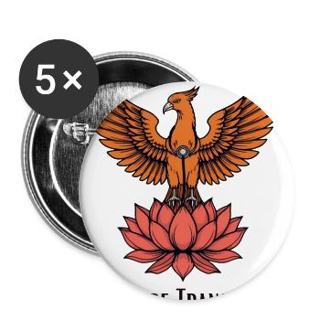 Phoenix Doctor Healing Lotus – Rise, Heal, Inspire - Buttons large 2.2'' (5-pack) - white