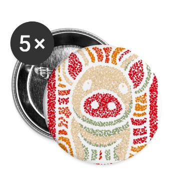 Playful Pig Pop Art Rug - Buttons large 2.2'' (5-pack) - white
