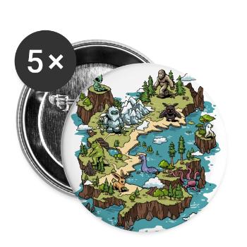 Cryptid Island - Buttons large 2.2'' (5-pack) - white