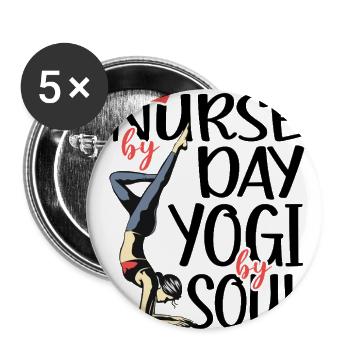 Nurse by Day, Yogi by Soul - Buttons large 2.2'' (5-pack) - white