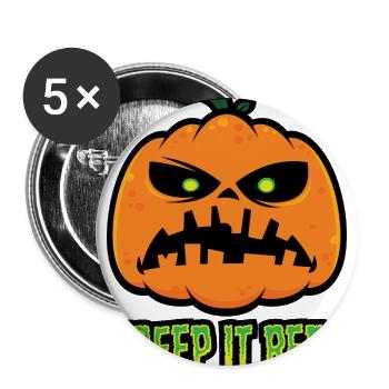 Creep It Real Grumpy Halloween Pumpkin - Buttons large 2.2'' (5-pack) - white