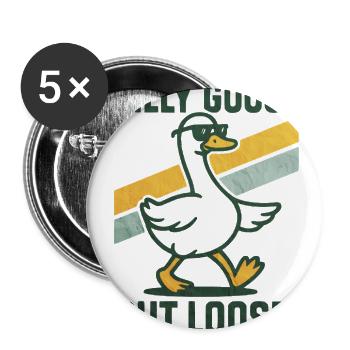 Silly Goose Cut Loose - Buttons large 2.2'' (5-pack) - white