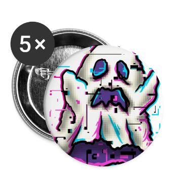 ghost glitch - Buttons large 2.2'' (5-pack) - white