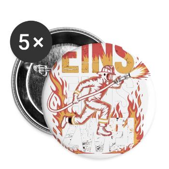  Fire Brigade Saying - 112 Emergency Call Hero In - Buttons large 2.2'' (5-pack) - white