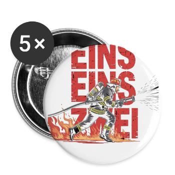  Fire Brigade Saying - 112 Emergency Call Hero In - Buttons large 2.2'' (5-pack) - white