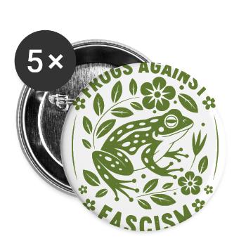 Portland Frogs Against Fascism - Buttons large 2.2'' (5-pack) - white