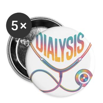 Rainbow Diagnosis Stethoscope Heart - Buttons large 2.2'' (5-pack) - white