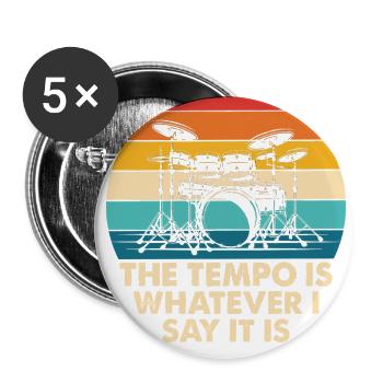 Retro Drum Tempo Quote - Buttons large 2.2'' (5-pack) - white