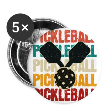 Retro Colorblock Pickleball Paddles - Buttons large 2.2'' (5-pack) - white