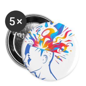 Vibrant Brainstorm Burst - Buttons large 2.2'' (5-pack) - white