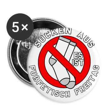 No Socks Allowed Sign Feet - Buttons large 2.2'' (5-pack) - white