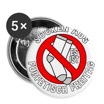 No Socks Allowed Sign Feet - Buttons large 2.2'' (5-pack) - white