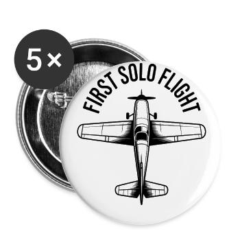 First Solo Flight Student Pilot Airplane - Buttons large 2.2'' (5-pack) - white