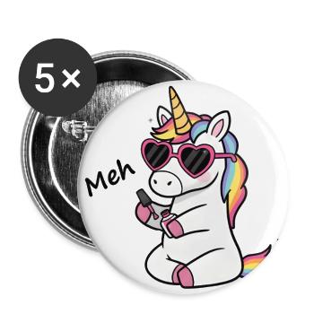 Pastel Unicorn Glam Meh - Buttons large 2.2'' (5-pack) - white