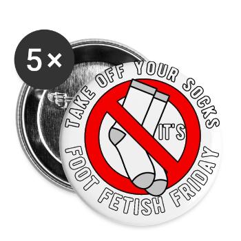 Foot Fetish Friday - Buttons large 2.2'' (5-pack) - white