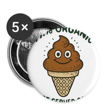 Organic Poop Ice Cream Graphic - Buttons large 2.2'' (5-pack) - white