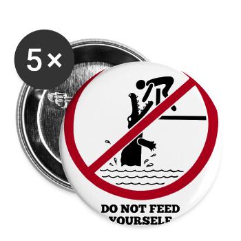Crocodile Sign - Buttons large 2.2'' (5-pack) - white