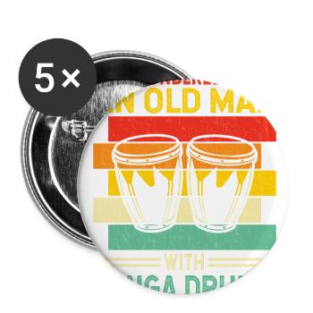 Never Underestimate An Old Man With Conga Drums - Buttons large 2.2'' (5-pack) - white