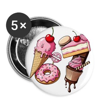 Dessert 67 Days of School Graphic Tee - Buttons large 2.2'' (5-pack) - white