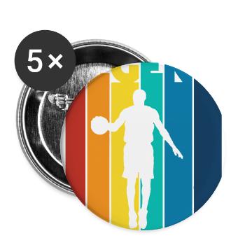 Rainbow Legend Basketball Silhouette - Buttons large 2.2'' (5-pack) - white