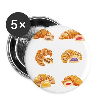 French Bread Croissant Baking - Buttons large 2.2'' (5-pack) - white