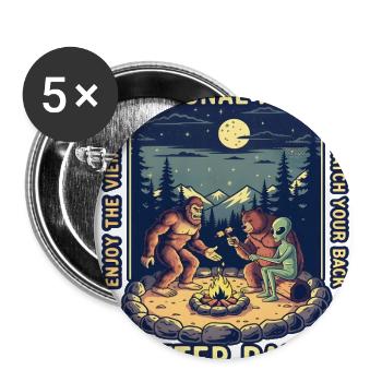 National Park After Dark Campfire - Buttons large 2.2'' (5-pack) - white