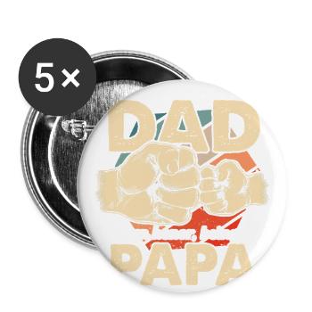 Papa Pride: Being a Dad - Buttons large 2.2'' (5-pack) - white