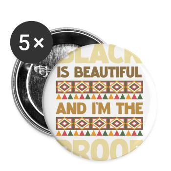 Black Is Beautiful Proof - Buttons large 2.2'' (5-pack) - white