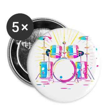 Drum Kit Artwork - Buttons large 2.2'' (5-pack) - white