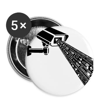 Data Leak CCTV Camera Stencil - Buttons large 2.2'' (5-pack) - white