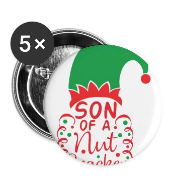 Son Of Nutcracker Christmas Xmas Holiday Santa - Buttons large 2.2'' (5-pack) - white
