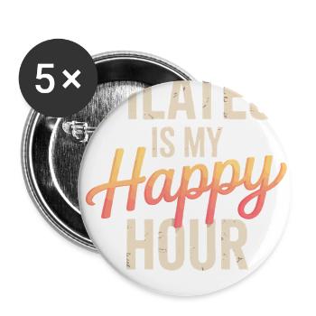 Pilates is My Happy Hour - Buttons large 2.2'' (5-pack) - white