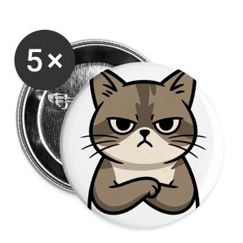 Cat With Judging Expression - Buttons large 2.2'' (5-pack) - white