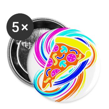 Pizza Slice - Buttons large 2.2'' (5-pack) - white